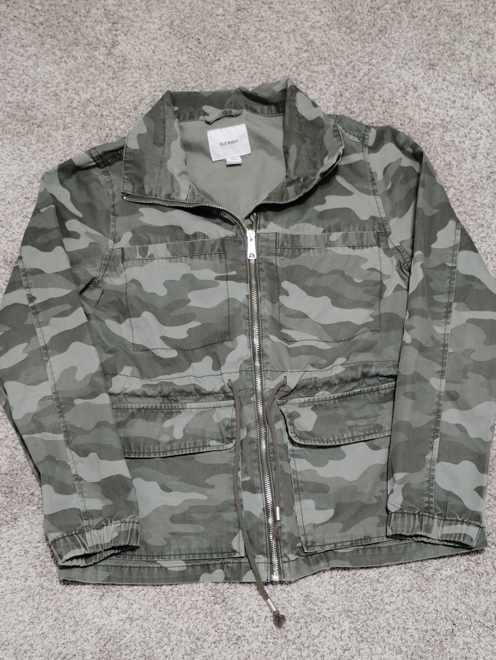 Old Navy Women's Olive Green Camo Utility Jacket